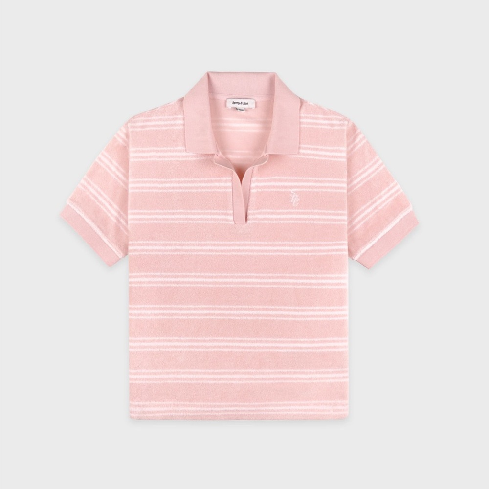 SRC Terry Polo - Pink Dolphin Striped | Size Small